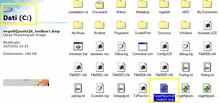Copiate i files nella cartella C:// del vostro PC
